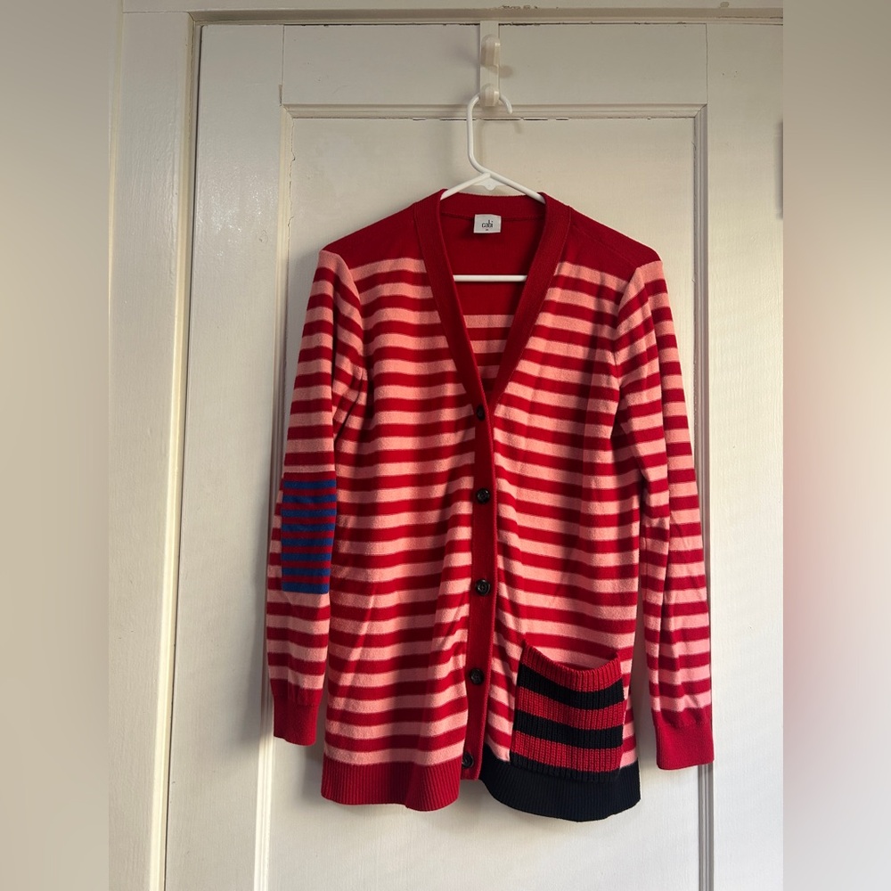 CAbi Red Knit Button Cardigan - Size Medium